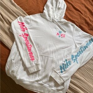 Nike White Hoodie with Palm Design